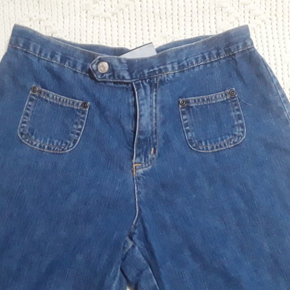 Express Bleus Vintage Denim Jeans Bermuda Shorts Sz-3/4 (T-396) - Picture 3 of 5
